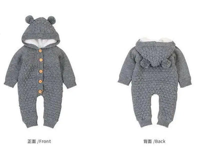 Newborn Baby Cardigan Hooded Rompers