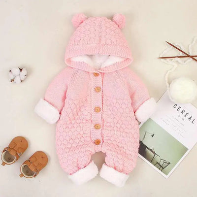 Newborn Baby Cardigan Hooded Rompers