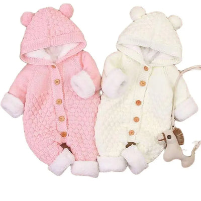 Newborn Baby Cardigan Hooded Rompers