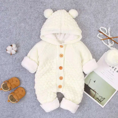 Newborn Baby Cardigan Hooded Rompers
