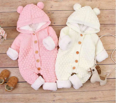 Newborn Baby Cardigan Hooded Rompers