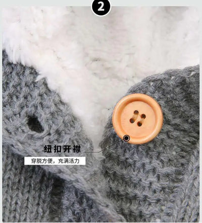 Newborn Baby Cardigan Hooded Rompers