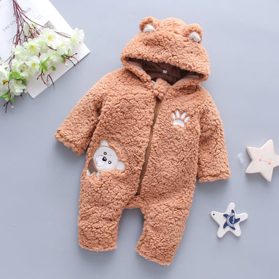 Baby Winter Thick Romper Solid Cotton Warm