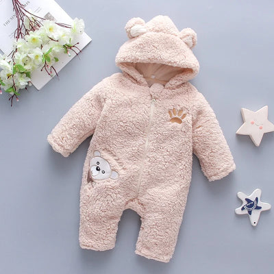 Baby Winter Thick Romper Solid Cotton Warm
