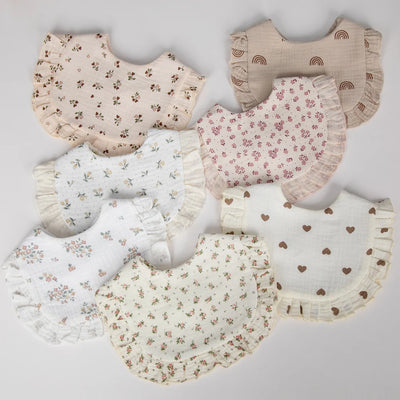 Flower Print Baby Adjustable Snap Saliva Towel
