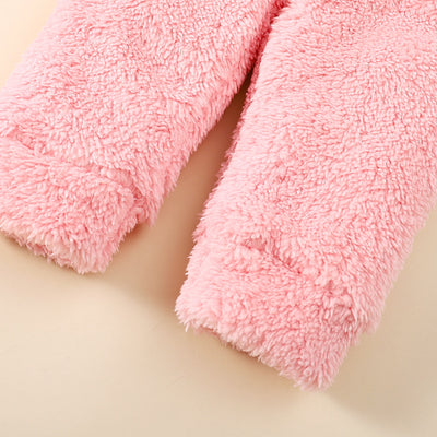 Newborn Baby Girl Fluff Hooded Clothes Set