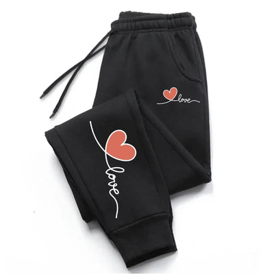 Womens Sweatpants Heart Printing Casual Trousers Jogging Sports Pants Outdoors Fashion Sportswear Hot Sale Simple Street Pants