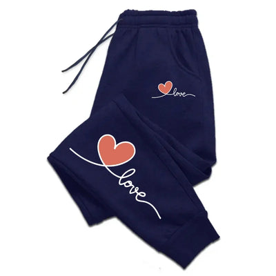 Womens Sweatpants Heart Printing Casual Trousers Jogging Sports Pants Outdoors Fashion Sportswear Hot Sale Simple Street Pants