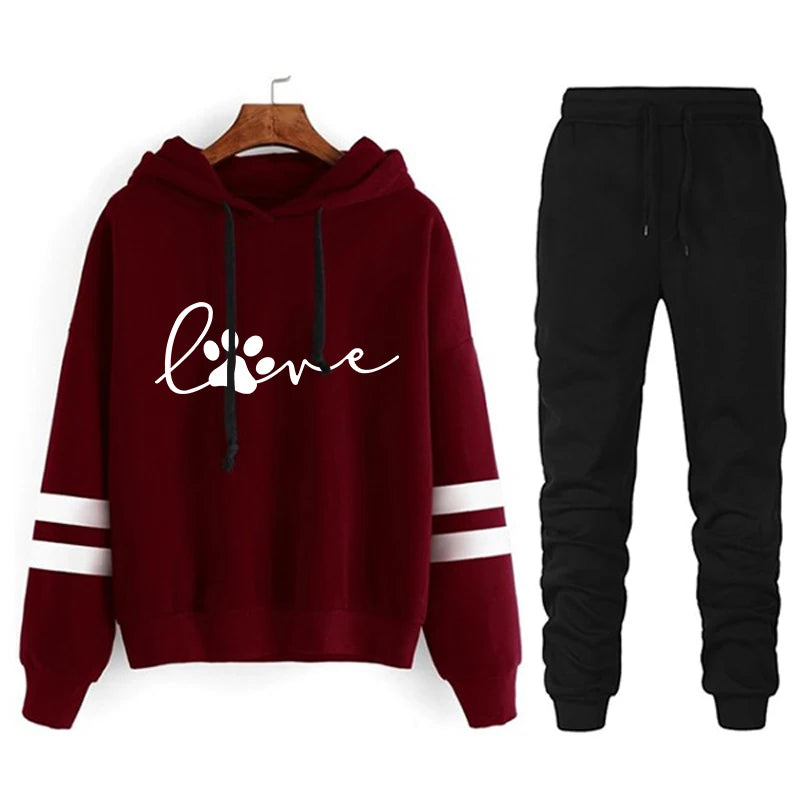 Jogging Two Piece Set for Women Stripe Women's Tracksuit Loose and Comfortable Women's Sports Suit Casual Daily 2024 Hoodie Sets