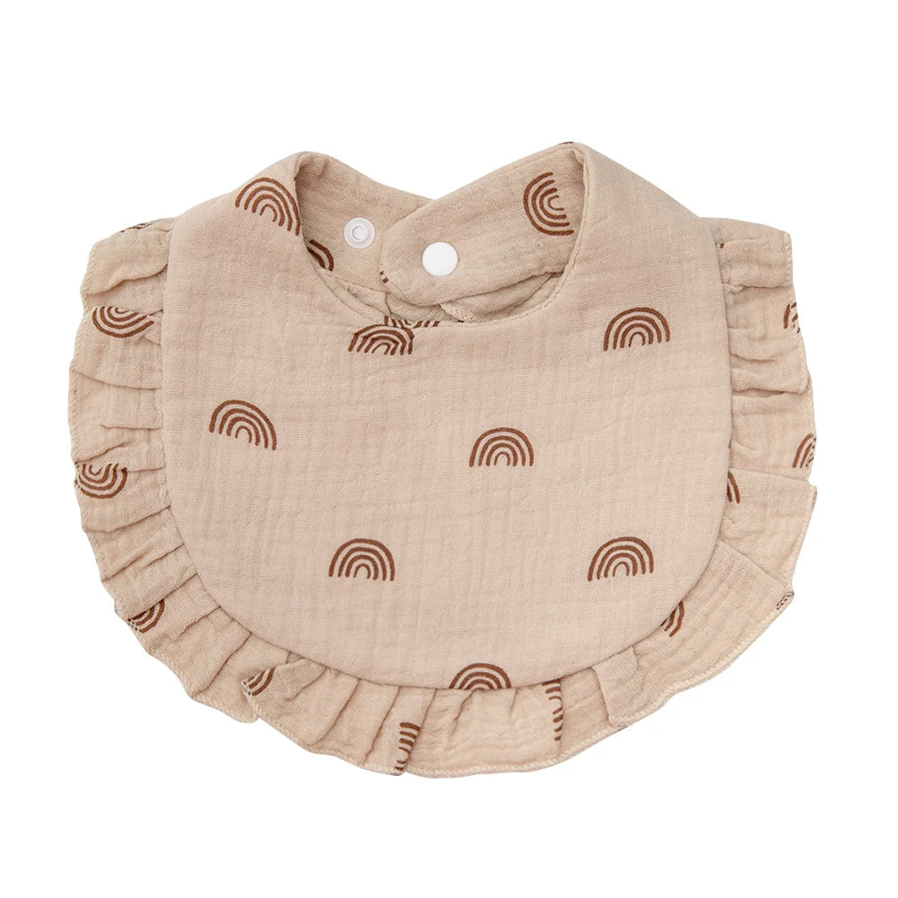 Flower Print Baby Adjustable Snap Saliva Towel