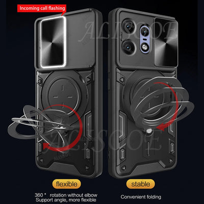 For Motorola Edge 50 Pro 40 Neo 50 Fusion Ultra G75 G55 Case Slide Camera Ring Holder Cover for Moto E15 G05 G15 G35 Capa Funda