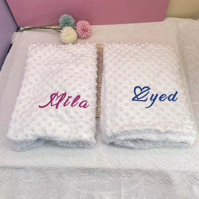 Custom Name Personalised Newborn Baby Blanket