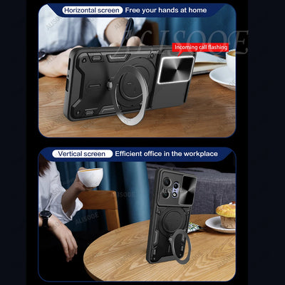 For Motorola Edge 50 Pro 40 Neo 50 Fusion Ultra G75 G55 Case Slide Camera Ring Holder Cover for Moto E15 G05 G15 G35 Capa Funda