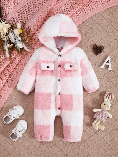 Baby Boys and Girls Plaid Romper