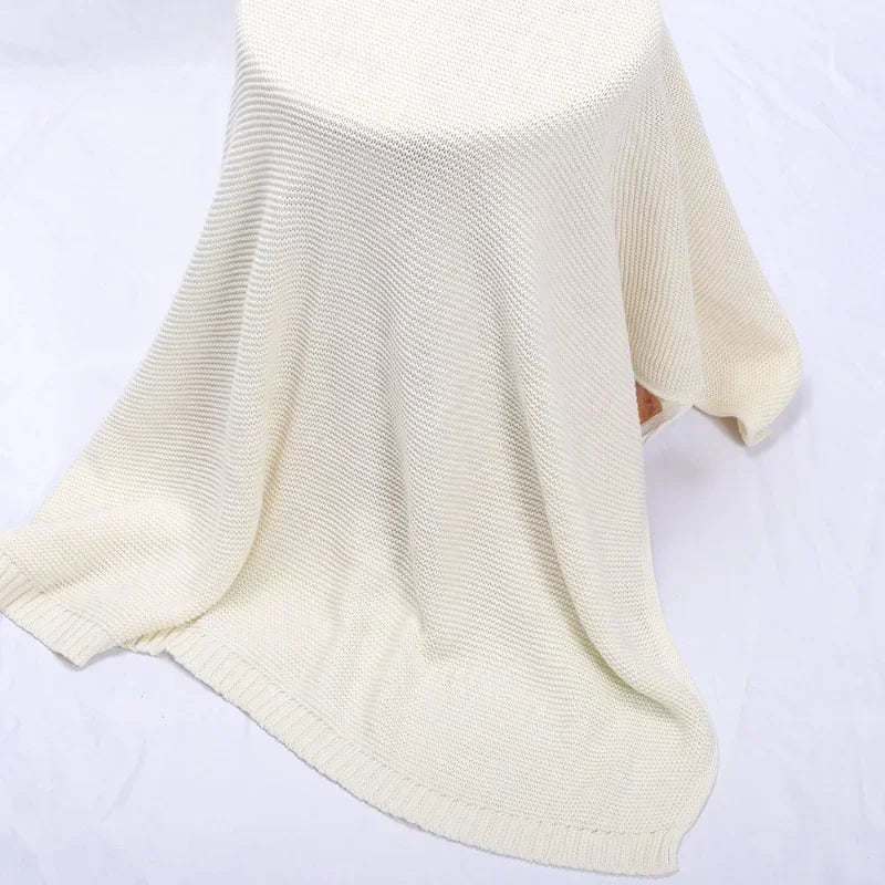 Personalized Name Baby Knitted Blanket Cotton for Winters