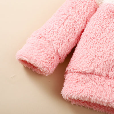 Newborn Baby Girl Fluff Hooded Clothes Set