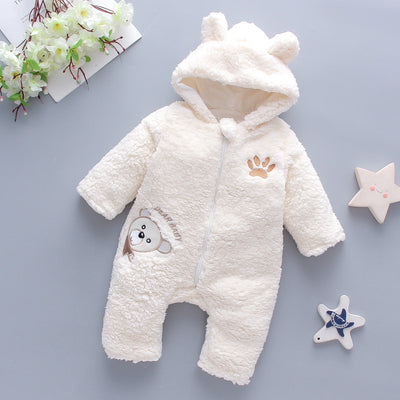 Baby Winter Thick Romper Solid Cotton Warm