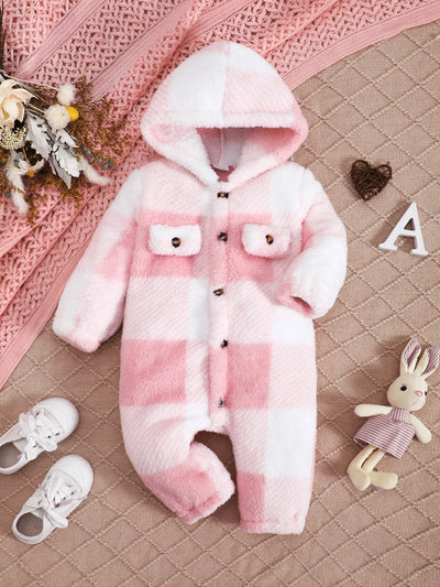 Baby Boys and Girls Plaid Romper