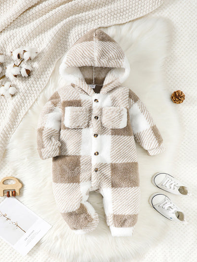 Baby Boys and Girls Plaid Romper