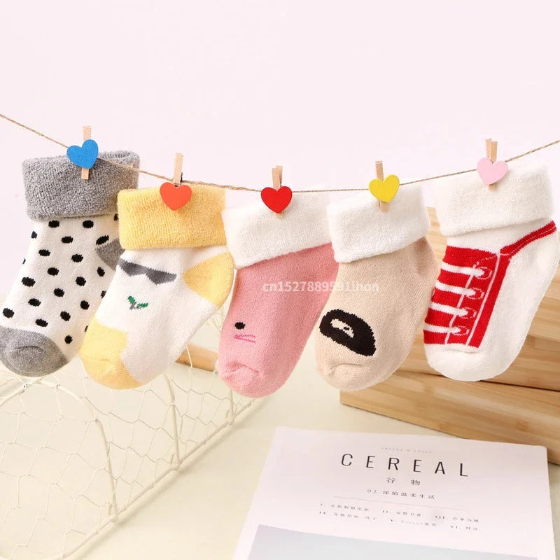 5 Pairs Autumn Winter Warm Strip Baby Sock