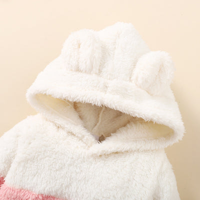 Newborn Baby Girl Fluff Hooded Clothes Set