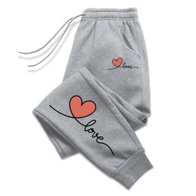 Womens Sweatpants Heart Printing Casual Trousers Jogging Sports Pants Outdoors Fashion Sportswear Hot Sale Simple Street Pants
