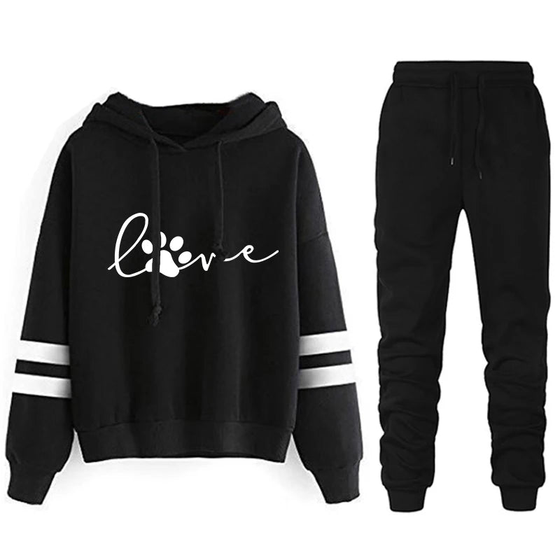Jogging Two Piece Set for Women Stripe Women's Tracksuit Loose and Comfortable Women's Sports Suit Casual Daily 2024 Hoodie Sets