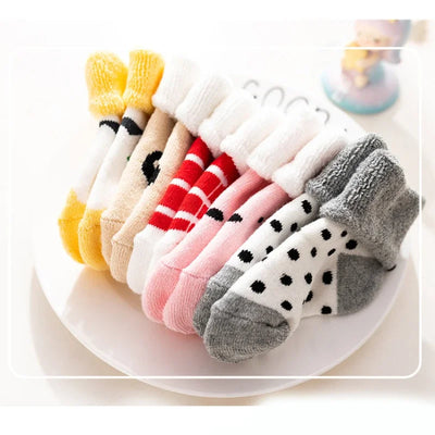 5 Pairs Autumn Winter Warm Strip Baby Sock