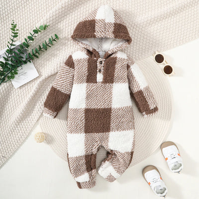 Baby Boys and Girls Plaid Romper