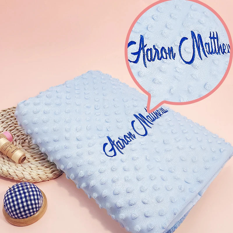 Custom Name Personalised Newborn Baby Blanket
