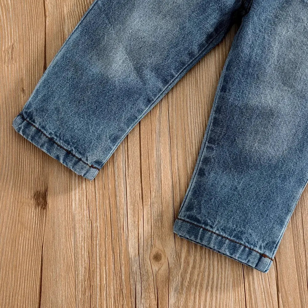 0–2-Year-Old Top Jeans Casual Two-Piece Set
