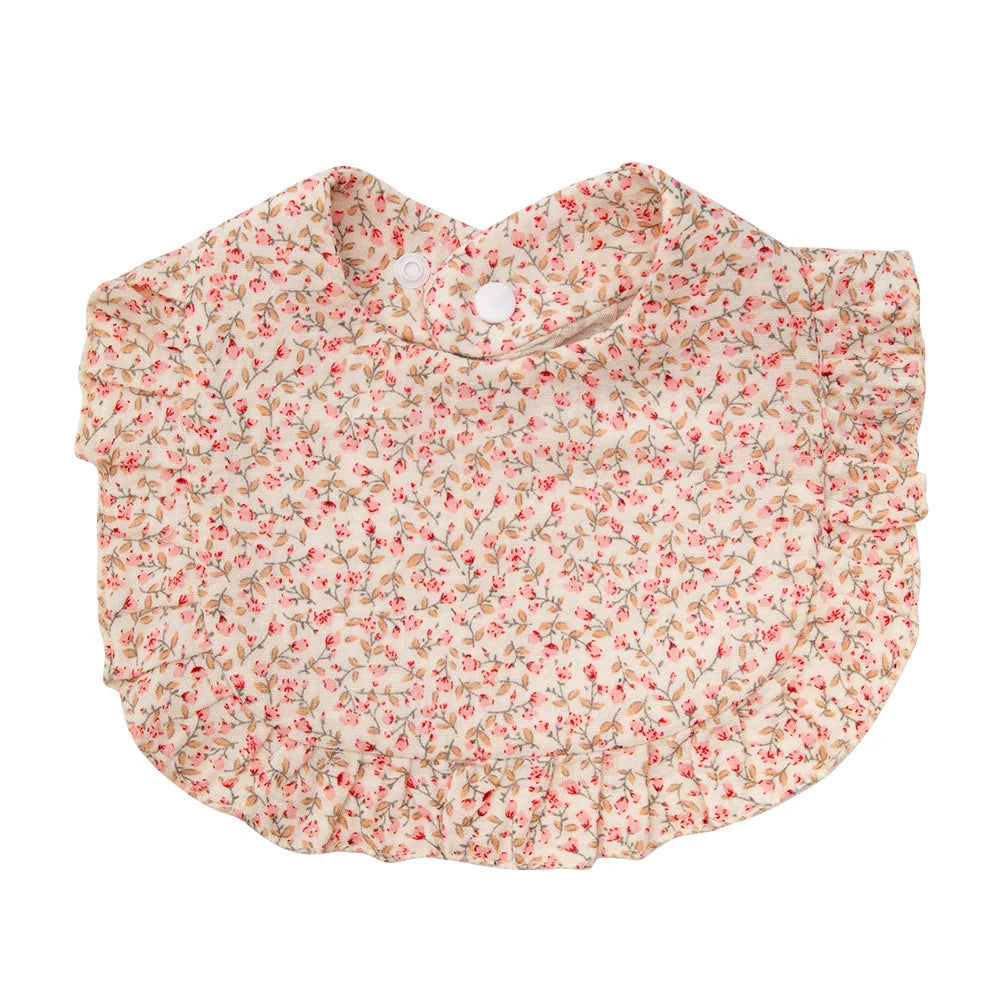 Flower Print Baby Adjustable Snap Saliva Towel