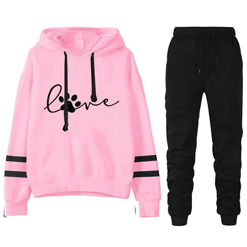 Jogging Two Piece Set for Women Stripe Women's Tracksuit Loose and Comfortable Women's Sports Suit Casual Daily 2024 Hoodie Sets