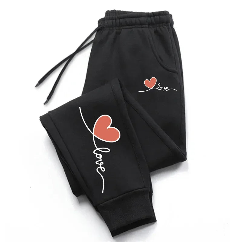 Womens Sweatpants Heart Printing Casual Trousers Jogging Sports Pants Outdoors Fashion Sportswear Hot Sale Simple Street Pants