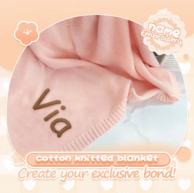 Embroidered Name Knitted Blanket