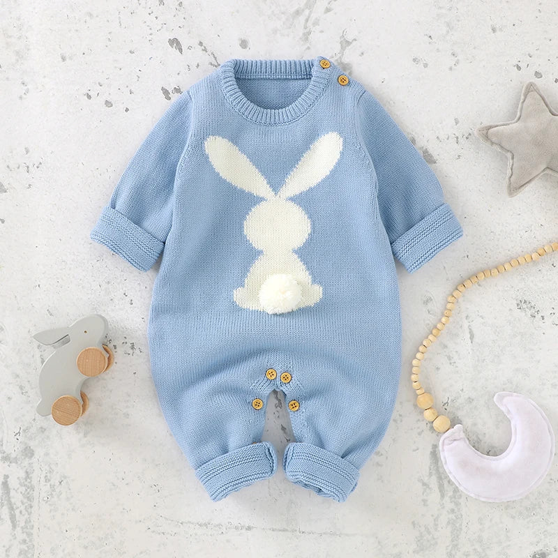 Cute Rabbit Knitted Baby Rompers