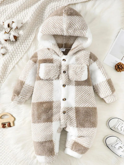 Baby Boys and Girls Plaid Romper