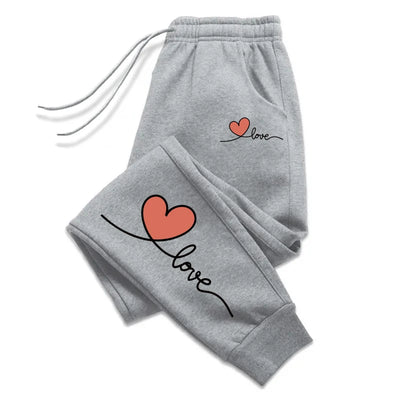 Womens Sweatpants Heart Printing Casual Trousers Jogging Sports Pants Outdoors Fashion Sportswear Hot Sale Simple Street Pants