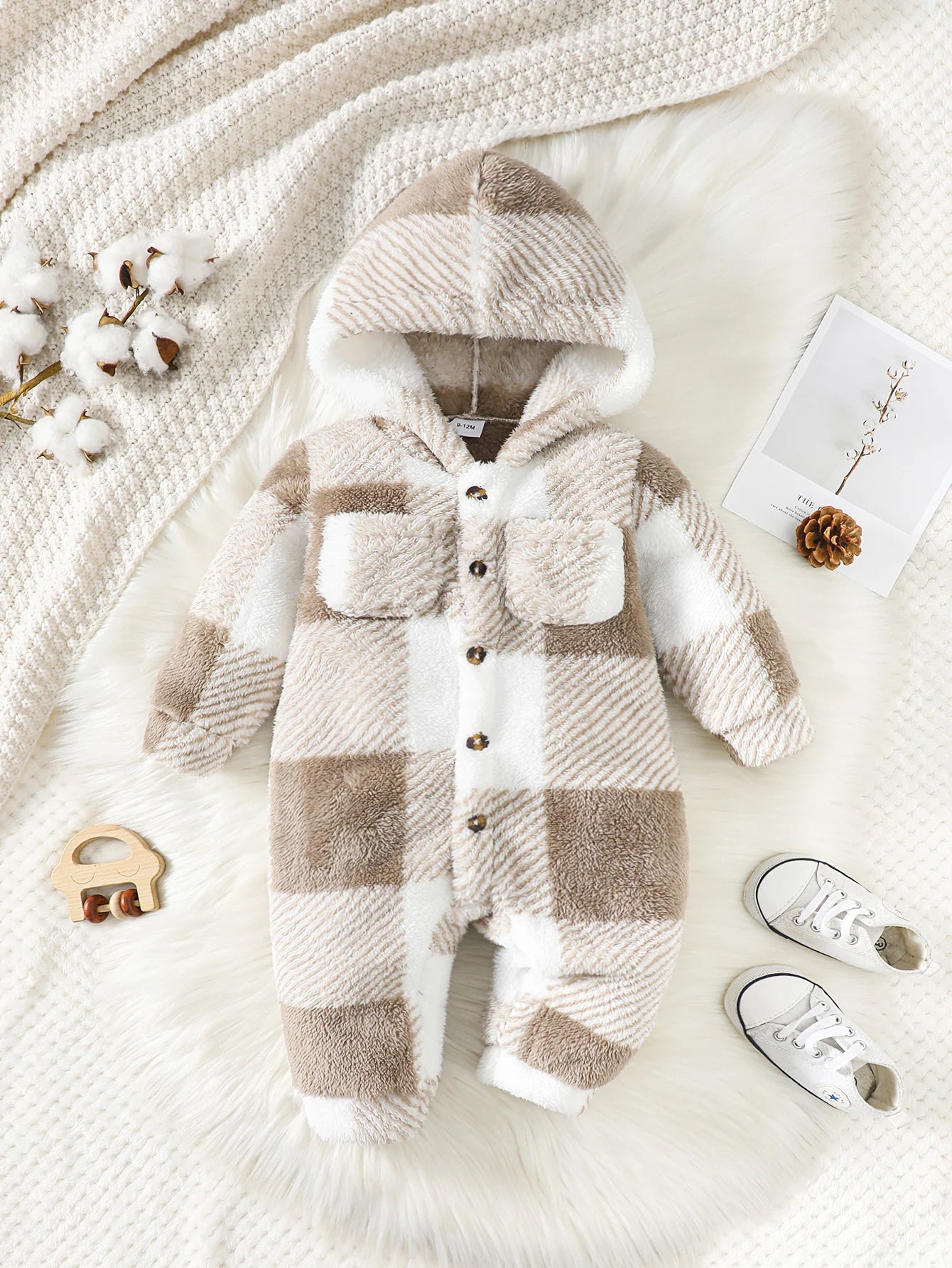 Baby Boys and Girls Plaid Romper